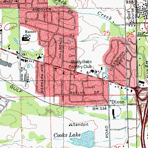 Topographic Map of Jackson Fire Department District 1 Station 15, MS