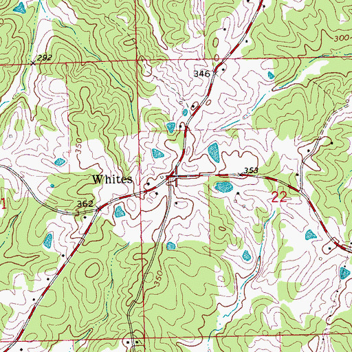 Topographic Map of Clear Branch Volunteer Fire Department, MS