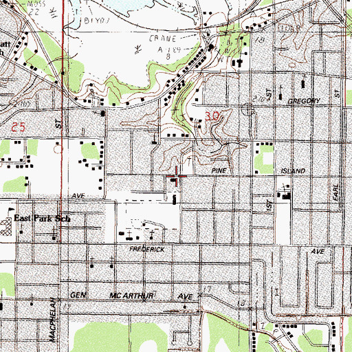 Topographic Map of Moss Point Fire Department Rueben Morris Station, MS