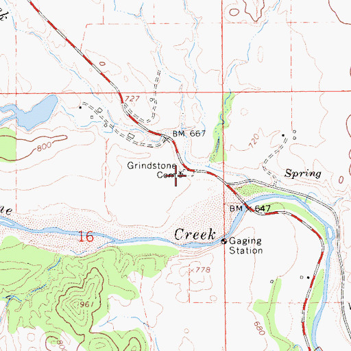 Topographic Map of Grindstone Cemetery, CA
