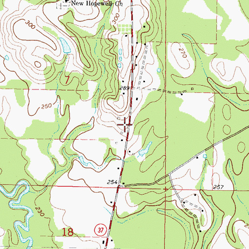 Topographic Map of Hot Coffee Volunteer Fire Department Station 2, MS