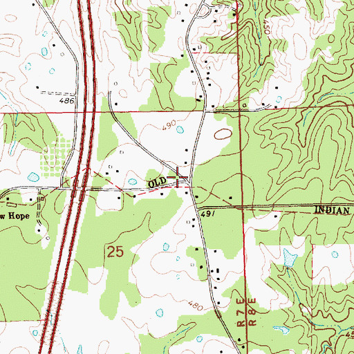 Topographic Map of New Sight Volunteer Fire Department, MS