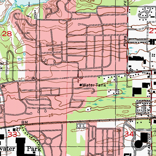 Topographic Map of Biloxi Fire Department Station 5 Bay Vista, MS