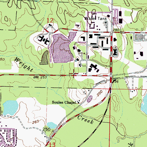 Topographic Map of Naval Air Station Meridian Fire Department Station 2, MS