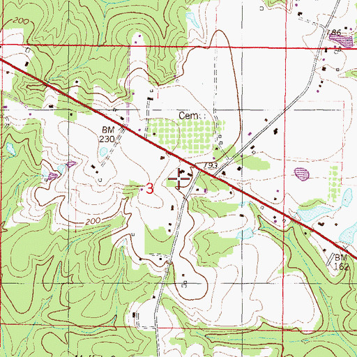 Topographic Map of Shipman Volunteer Fire Department, MS