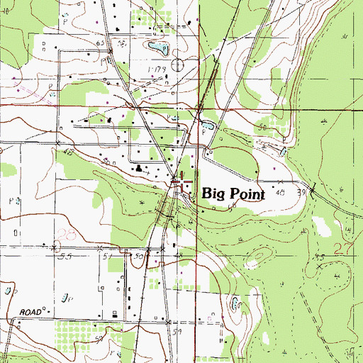 Topographic Map of East Central Volunteer Fire Department Station 3, MS