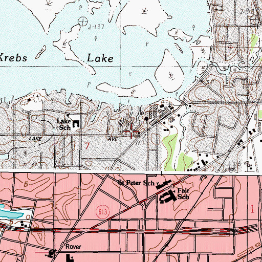 Topographic Map of Pascagoula Fire Department Lake Avenue Station, MS