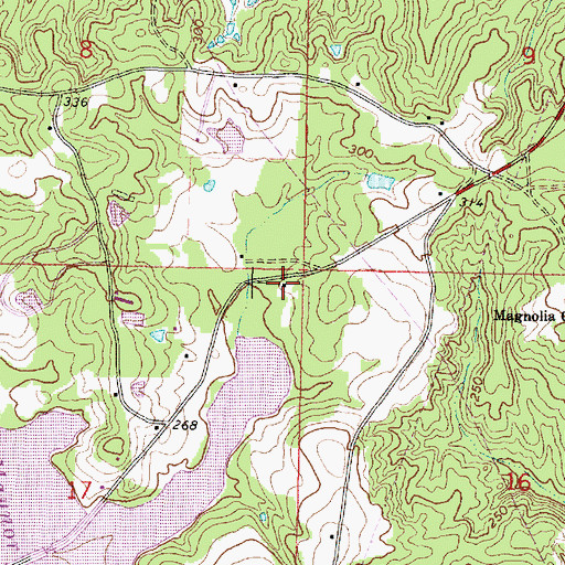 Topographic Map of Wayne County Volunteer Fire Department Maynor Creek Station, MS
