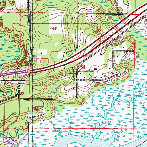 Topographic Map of Biloxi Fire Department Station 9 Barthes Sentel, MS