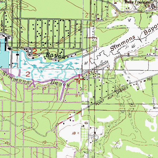 Topographic Map of Gulf Park Estates Volunteer Fire Department Station 6A, MS