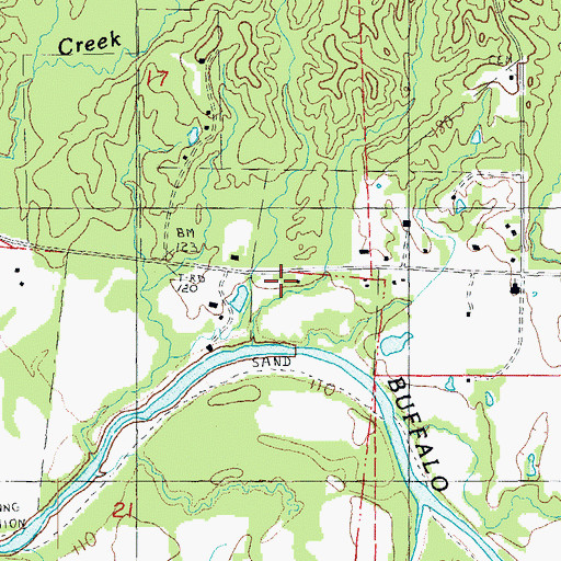 Topographic Map of Buffalo Volunteer Fire Department, MS