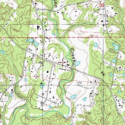 Topographic Map of Kingston Volunteer Fire Department, MS