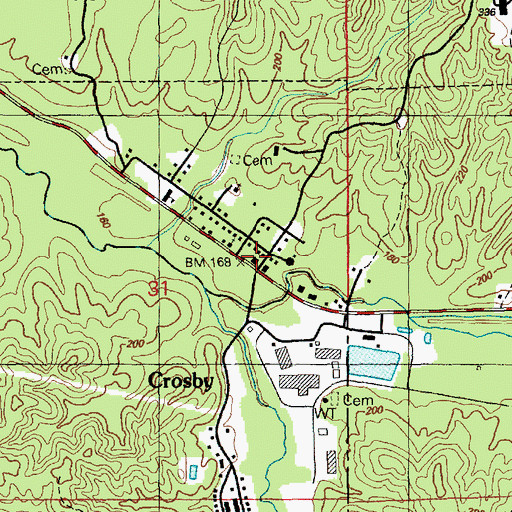 Topographic Map of Wilk - Amite Fire Department, MS