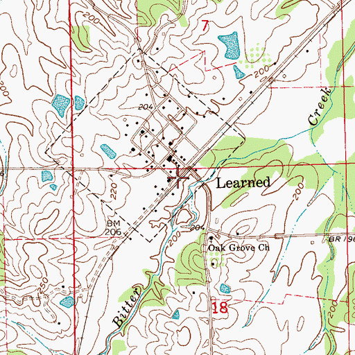 Topographic Map of Learned Volunteer Fire Department, MS