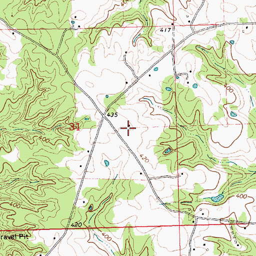 Topographic Map of Oak Grove Volunteer Fire Department, MS