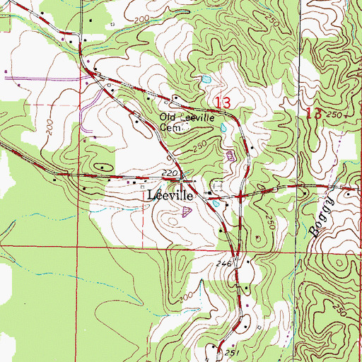 Topographic Map of Macedonia Volunteer Fire Department Station 2, MS