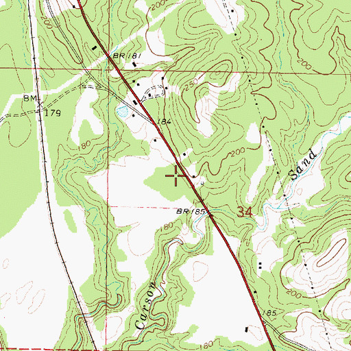 Topographic Map of Wayne County Volunteer Fire Department Hiwanee Station, MS