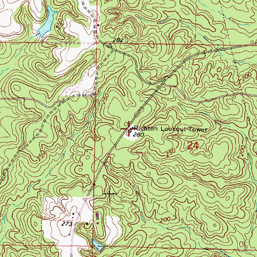 Topographic Map of Mississippi Forestry Commission Perry County Workstation, MS