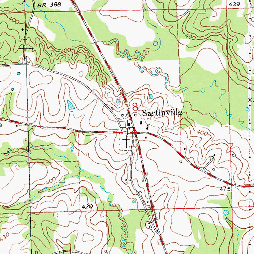 Topographic Map of 4th District Volunteer Fire Department Station 1, MS
