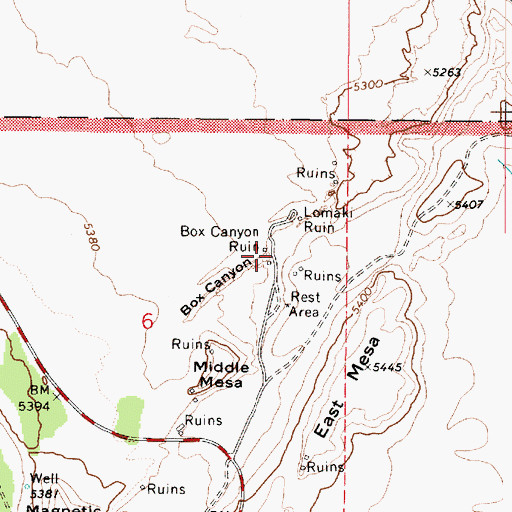 Topographic Map of Box Canyon, AZ