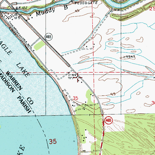Topographic Map of Eagle Lake Volunteer Fire Department, MS