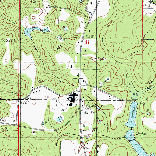 Topographic Map of Clarkdale Volunteer Fire and Rescue Department Station 1, MS