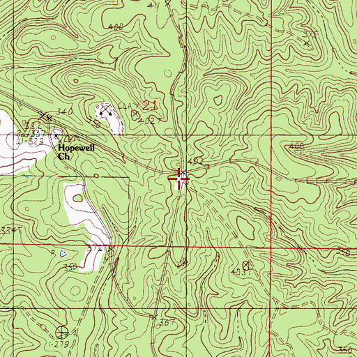 Topographic Map of Hopewell Volunteer Fire Department Quitman, MS