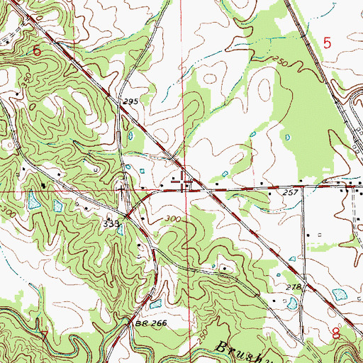 Topographic Map of Hopewell Volunteer Fire Department, MS