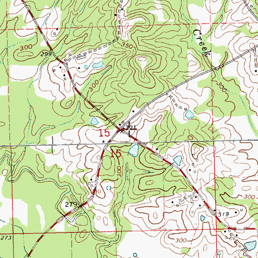 Topographic Map of Stronghope Volunteer Fire Department, MS