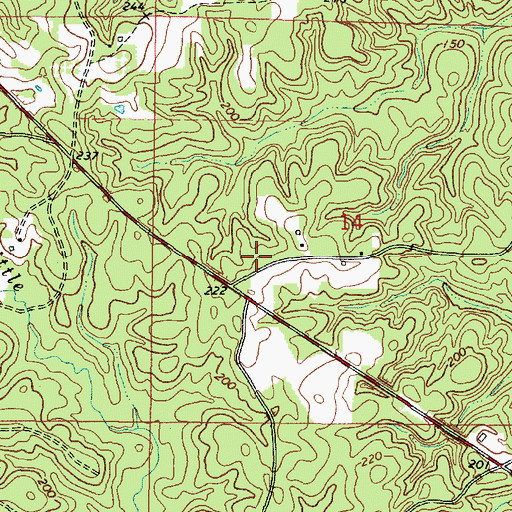 Topographic Map of Jonathan Volunteer Fire Department, MS