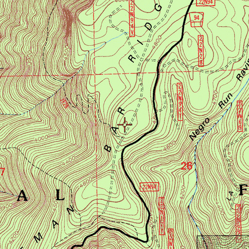 Topographic Map of Hartman Bar Ridge, CA