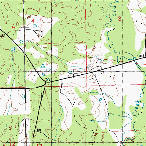 Topographic Map of Southwest Amite Volunteer Fire Department, MS