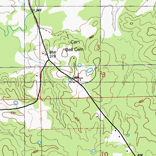 Topographic Map of North Central Volunteer Fire Department, MS