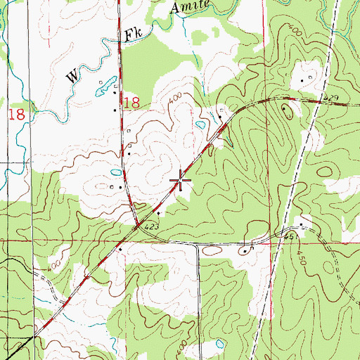 Topographic Map of Smithdale Volunteer Fire Department, MS
