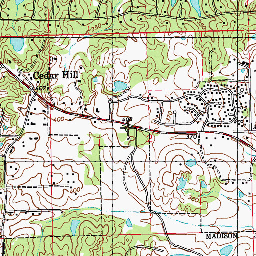 Topographic Map of Madison Fire Department Station 3, MS