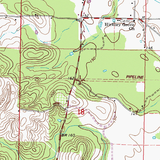 Topographic Map of Runnelstown Volunteer Fire Department Station 2, MS