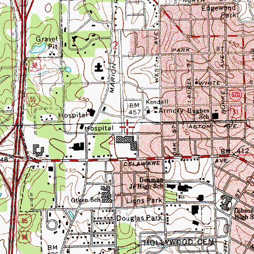 Topographic Map of McComb Fire Department Station 2, MS