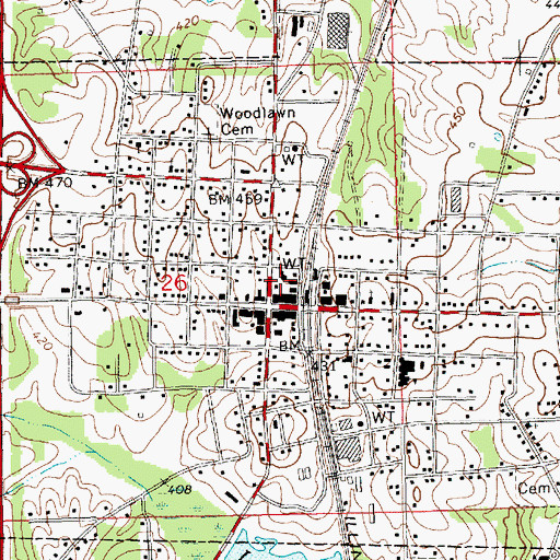 Topographic Map of Summit Fire Department Station 1, MS