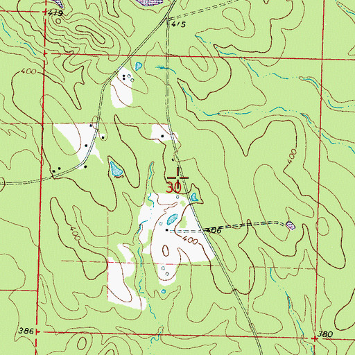 Topographic Map of Shell Road Volunteer Fire Department, MS