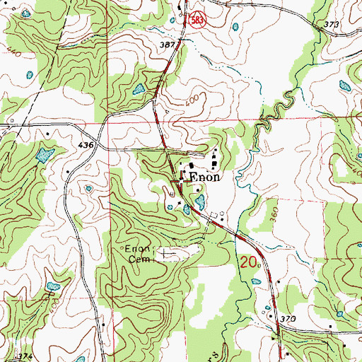 Topographic Map of Enon Fire Department, MS