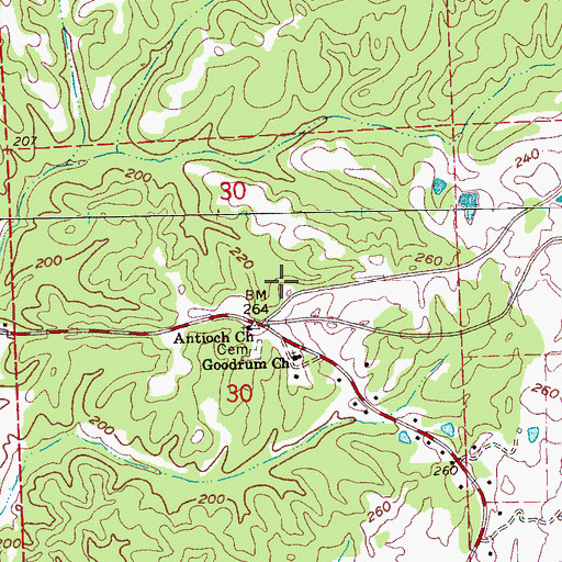Topographic Map of Fisher Ferry Volunteer Fire Department, MS