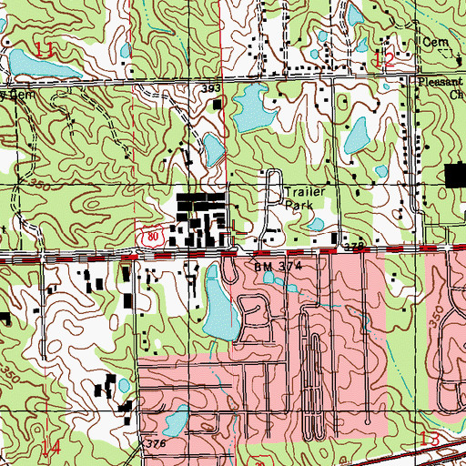 Topographic Map of Pearl Fire Department Station 4, MS