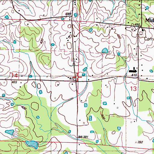 Topographic Map of North Central Scott County Volunteer Fire Department Midway Station, MS