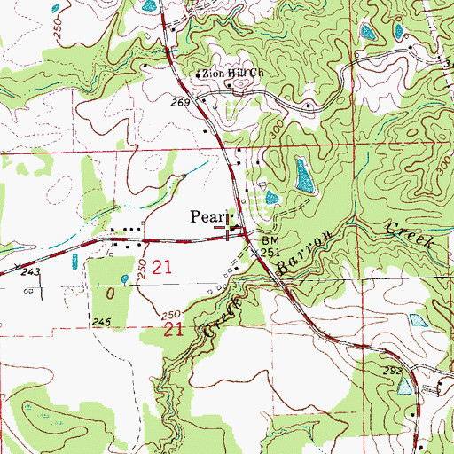 Topographic Map of Old Pearl Volunteer Fire Department, MS