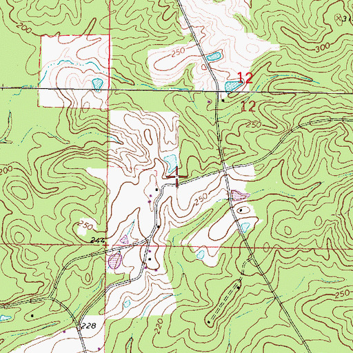 Topographic Map of Wayne County Volunteer Fire Department Mulberry - Corinth Station, MS