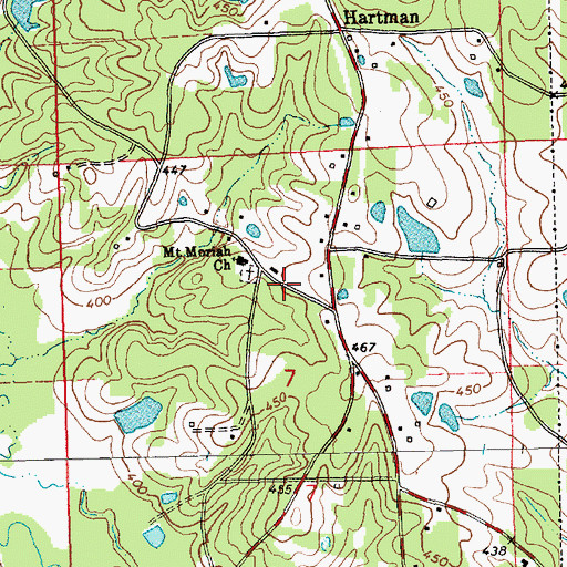 Topographic Map of Hog Chain Volunteer Fire Department, MS