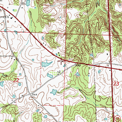 Topographic Map of Pinola Volunteer Fire Department Station 2, MS