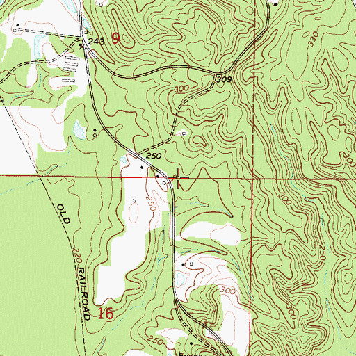 Topographic Map of Wayne County Volunteer Fire Department Coyt Station, MS