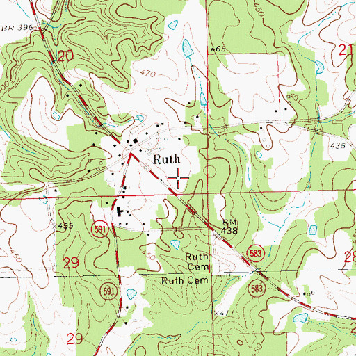 Topographic Map of Ruth Volunteer Fire Department, MS