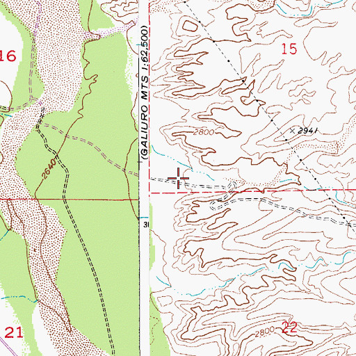 Topographic Map of Cement Dam Canyon, AZ